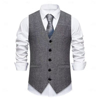Carl Herringbone Suit Vest