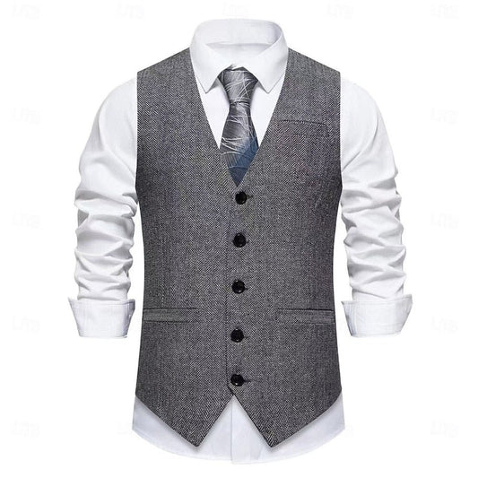 Carl Herringbone Suit Vest_1