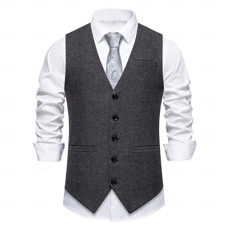 Carl Herringbone Suit Vest