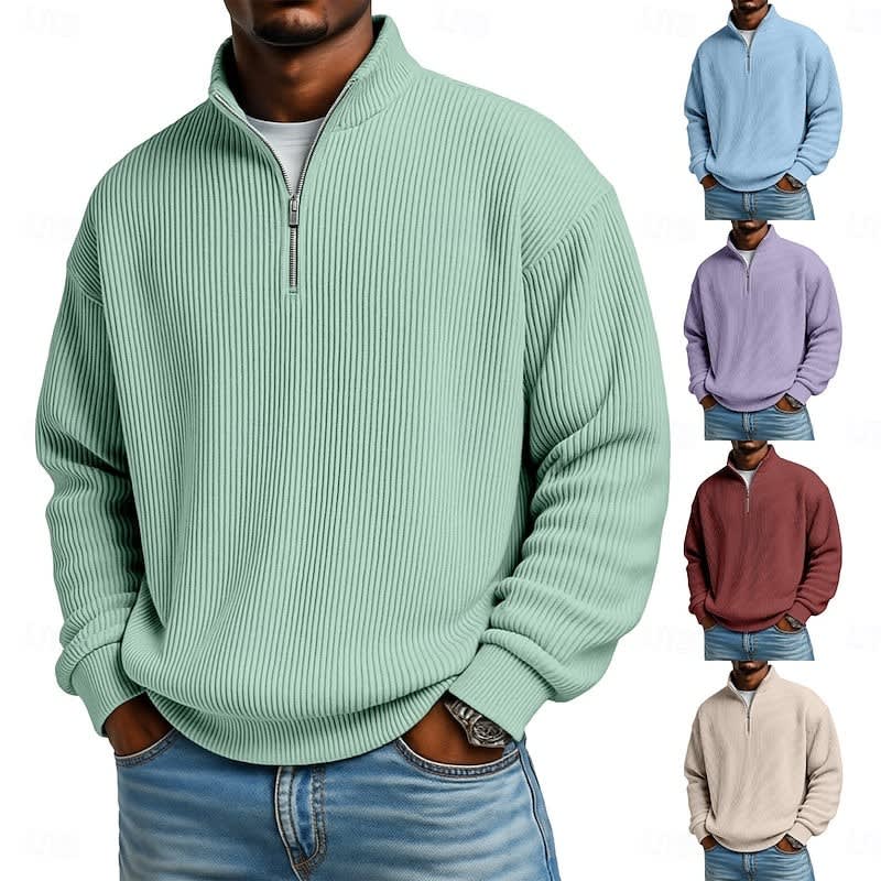Wesley Ribbed Quarter Zip Sweater_1