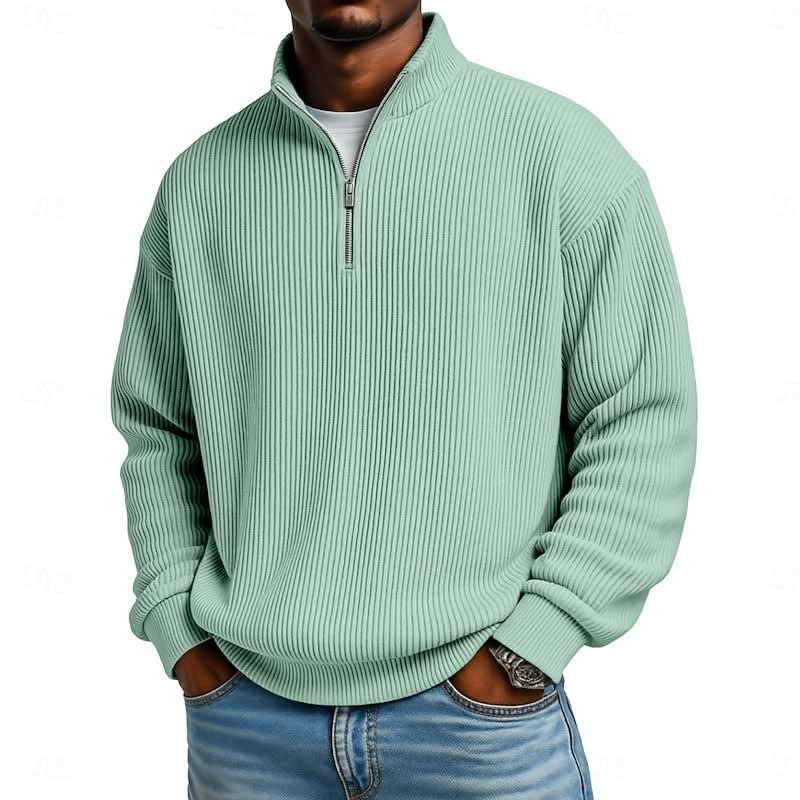Wesley Ribbed Quarter Zip Sweater_2