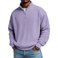 Wesley Ribbed Quarter Zip Sweater
