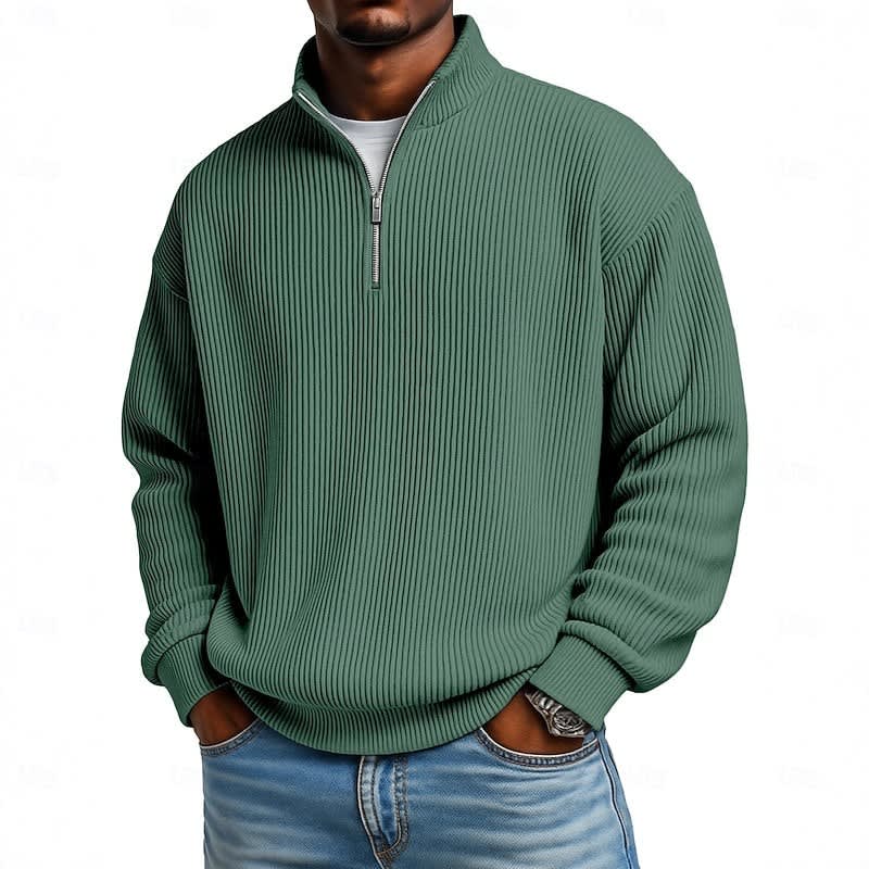 Wesley Ribbed Quarter Zip Sweater_6