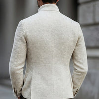 Leo Textured Stand Collar Knit Blazer