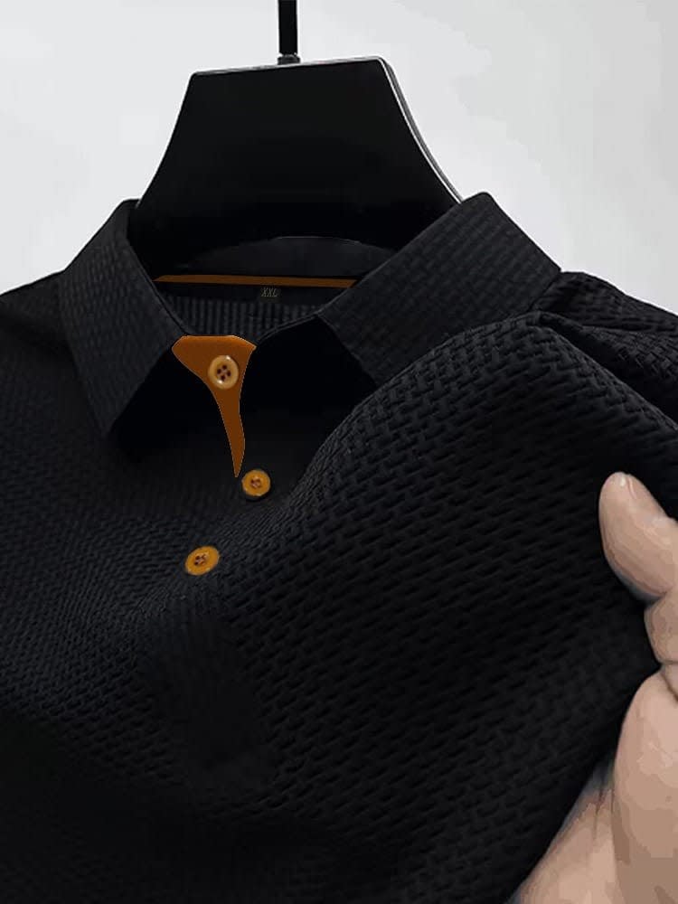 Jonah Basketweave Textured Polo Shirt