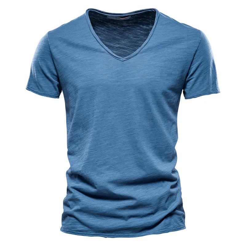 Emmett Cotton V-Neck Short Sleeve T-Shirt_4