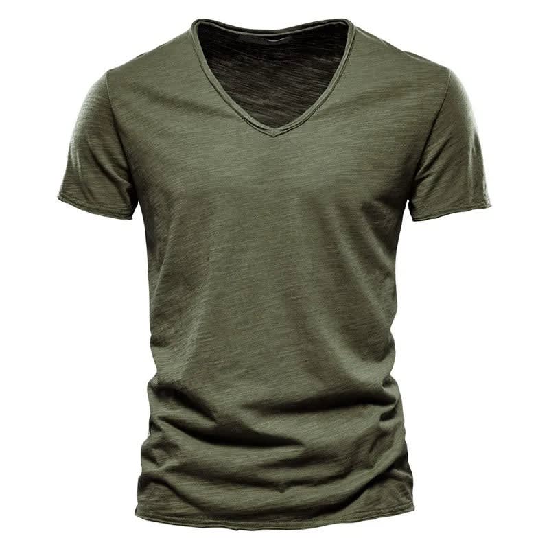 Emmett Cotton V-Neck Short Sleeve T-Shirt_7