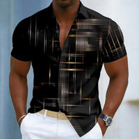 Darius Geometric Print Short Sleeve Button Up Shirt