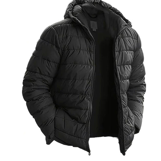 Julian Black Hooded Puffer Jacket_1