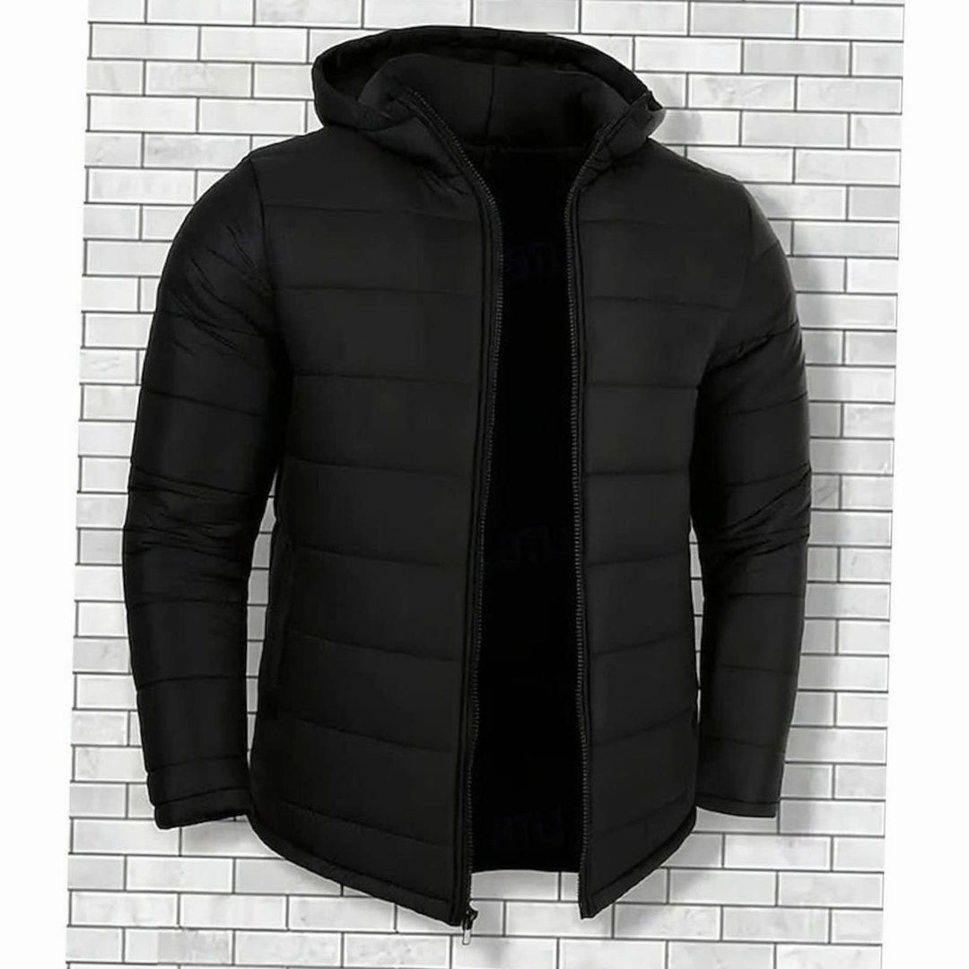 Julian Black Hooded Puffer Jacket
