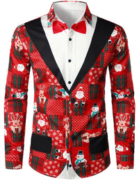 Warren Tuxedo Print Ugly Christmas Shirt