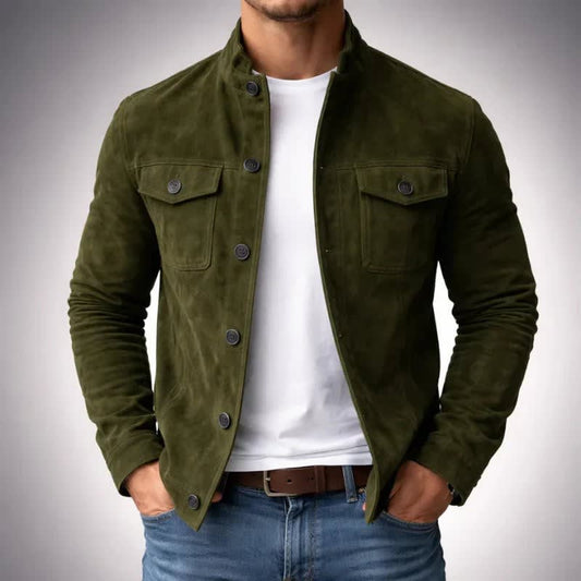 Nolan Suede Button Front Trucker Jacket_1
