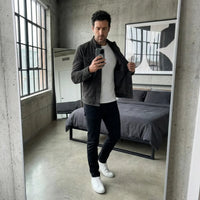 Nolan Suede Button Front Trucker Jacket