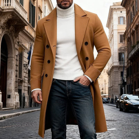 Benjamin Double Breasted Long Overcoat_1