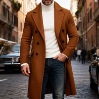 Benjamin Double Breasted Long Overcoat