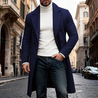 Benjamin Double Breasted Long Overcoat