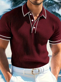 Cooper Ribbed Contrast Trim Polo Shirt