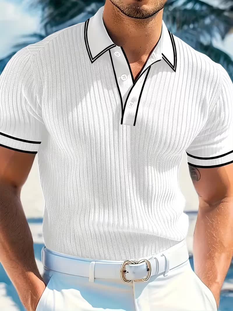 Cooper Ribbed Contrast Trim Polo Shirt_3
