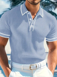 Cooper Ribbed Contrast Trim Polo Shirt