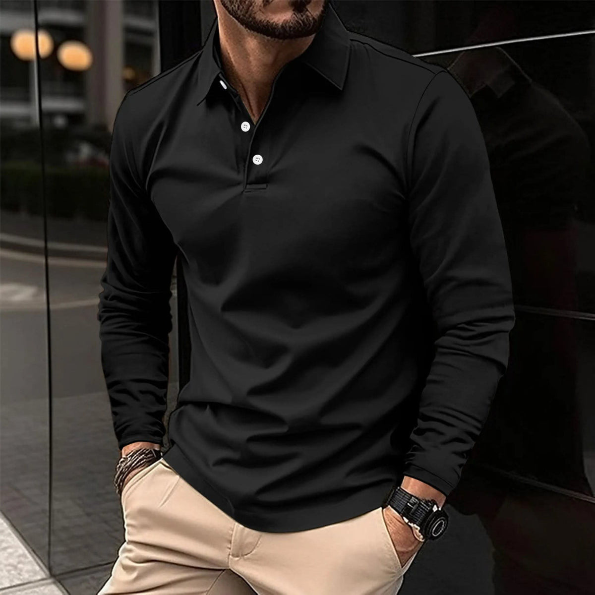 Dustin Classic Long Sleeve Polo Shirt_4
