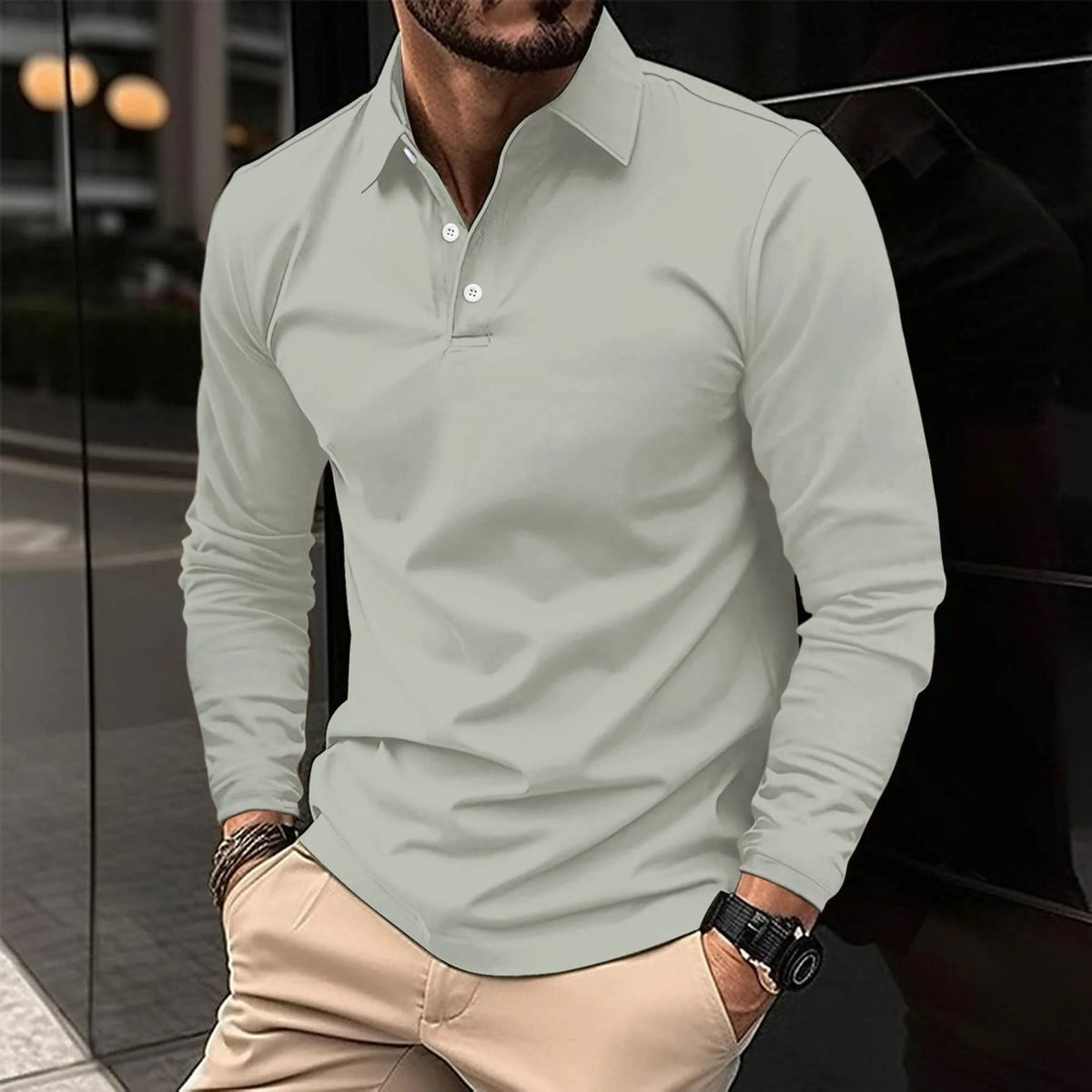 Dustin Classic Long Sleeve Polo Shirt_5