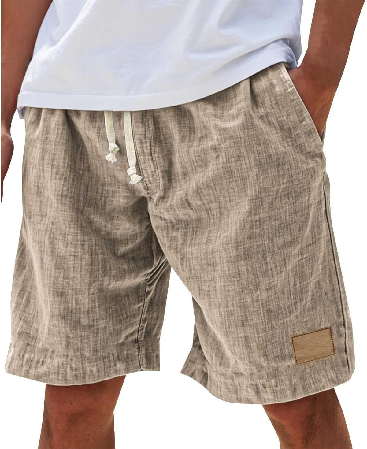 Conrad Slub Texture Drawstring Summer Shorts_2