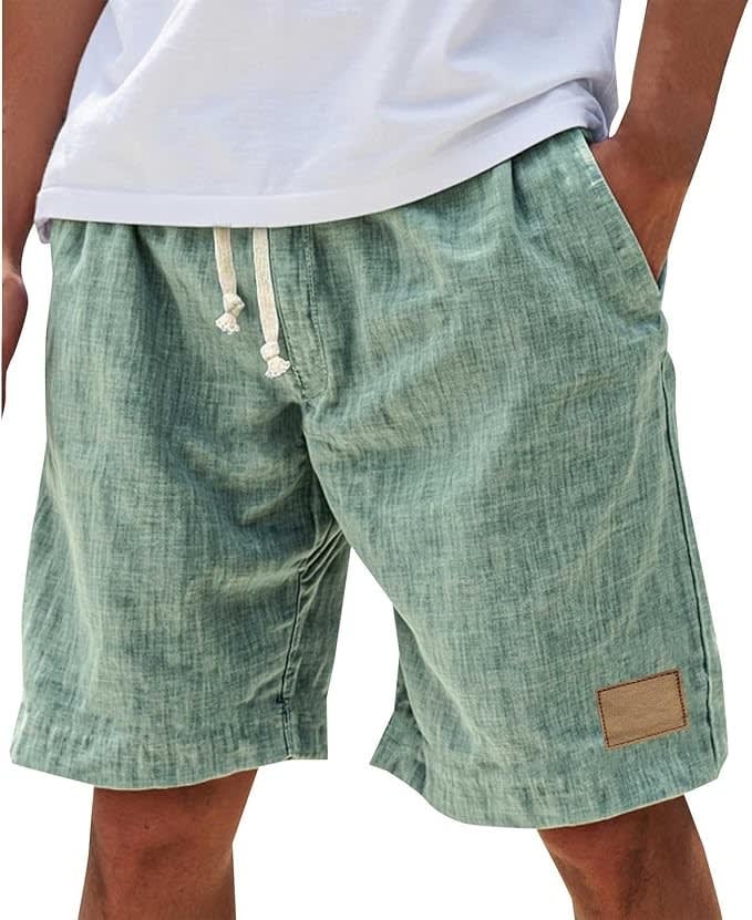 Conrad Slub Texture Drawstring Summer Shorts_4