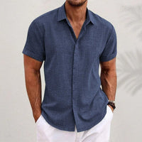Graham Linen Blend Short Sleeve Button Up Shirt