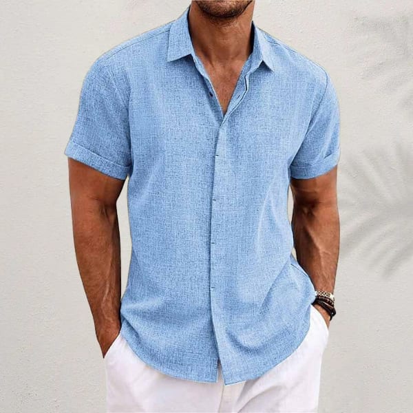 Graham Linen Blend Short Sleeve Button Up Shirt_6