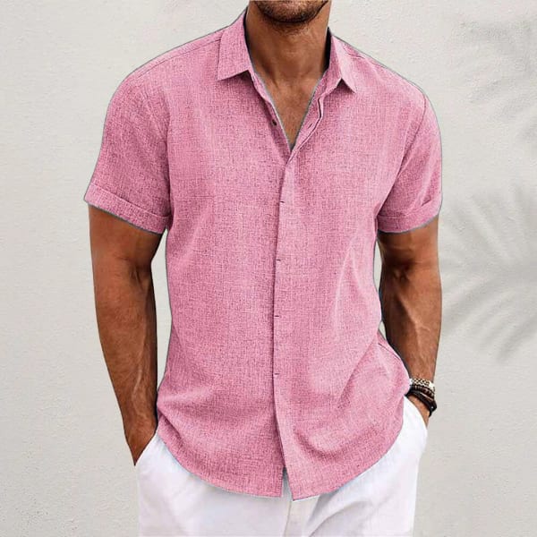 Graham Linen Blend Short Sleeve Button Up Shirt_7
