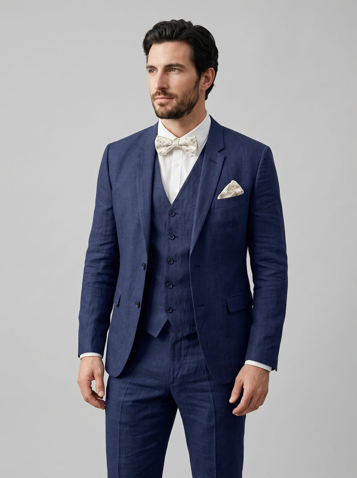 Asher Linen Blend Three Piece Suit