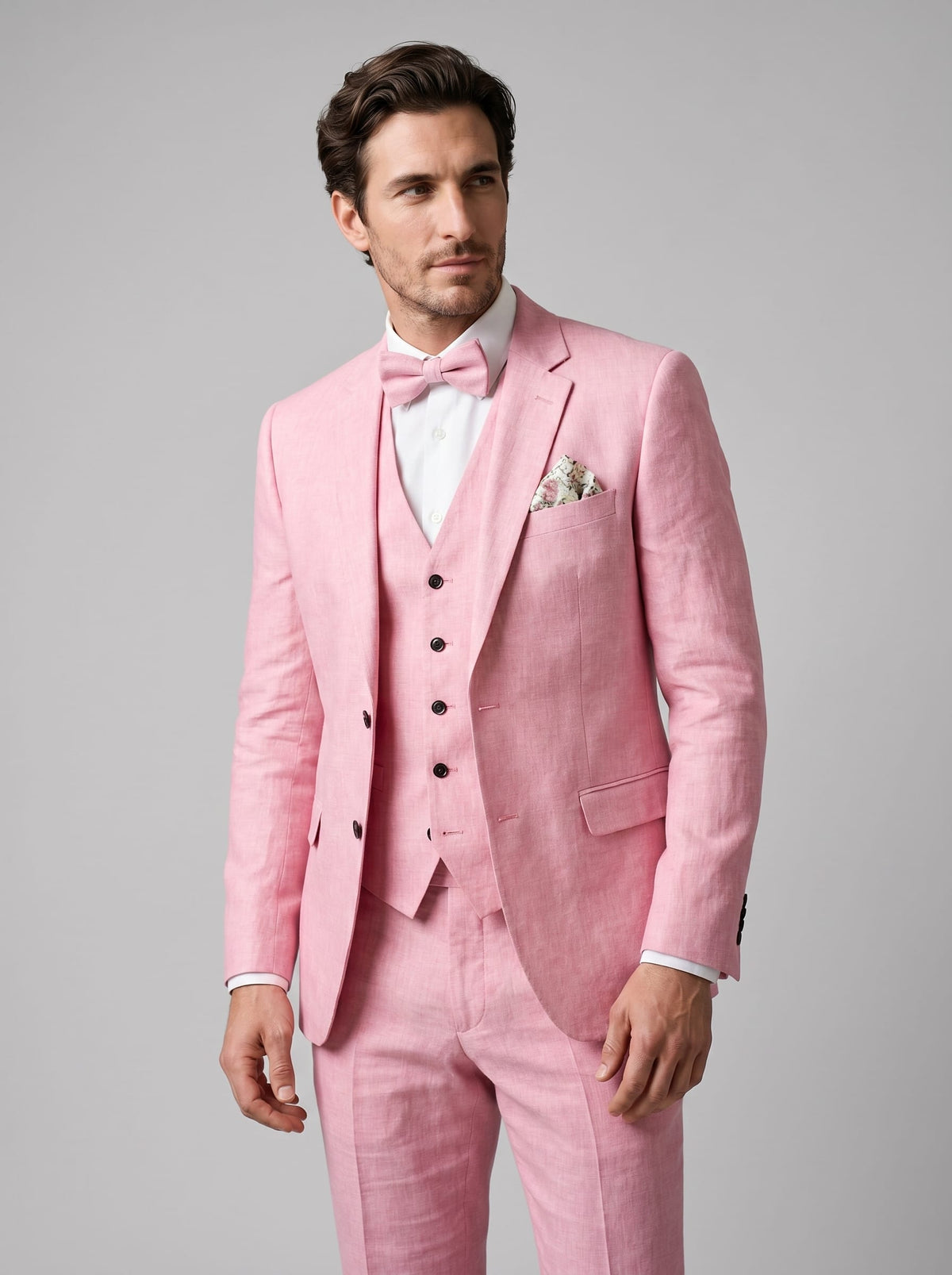Asher Linen Blend Three Piece Suit