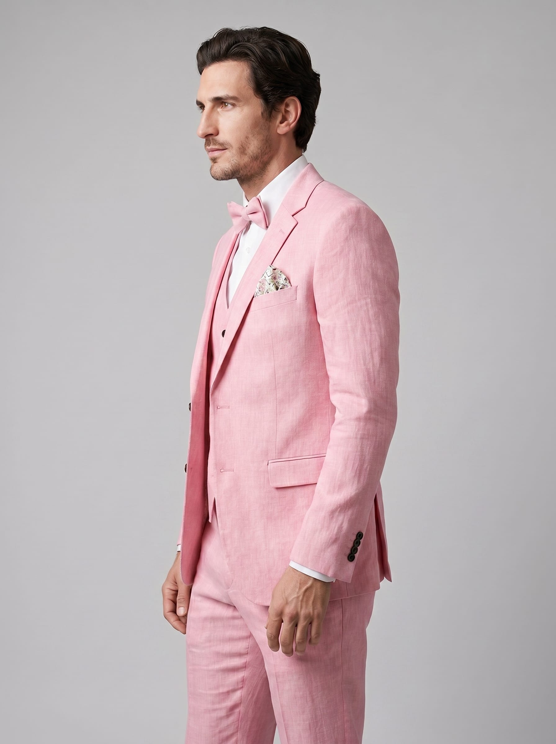 Asher Linen Blend Three Piece Suit