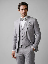 Asher Linen Blend Three Piece Suit