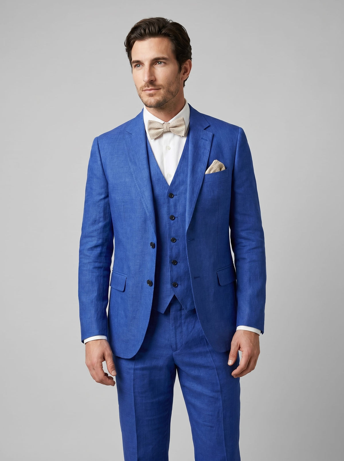 Asher Linen Blend Three Piece Suit