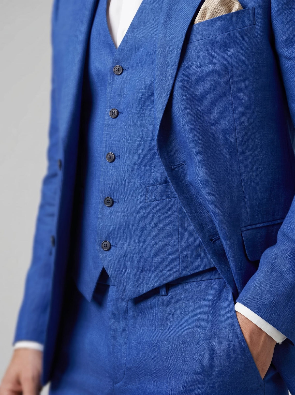 Asher Linen Blend Three Piece Suit