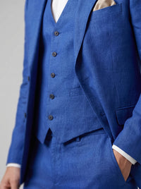 Asher Linen Blend Three Piece Suit