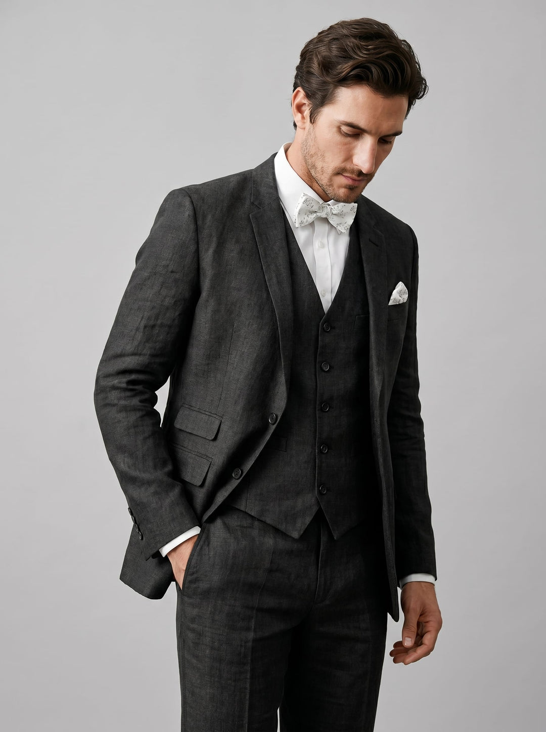 Asher Linen Blend Three Piece Suit