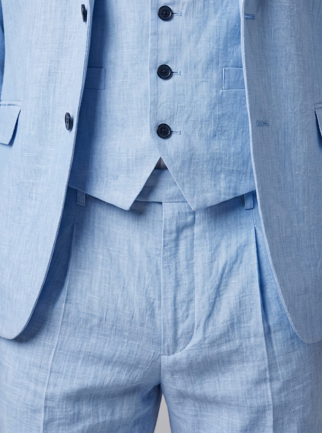 Asher Linen Blend Three Piece Suit