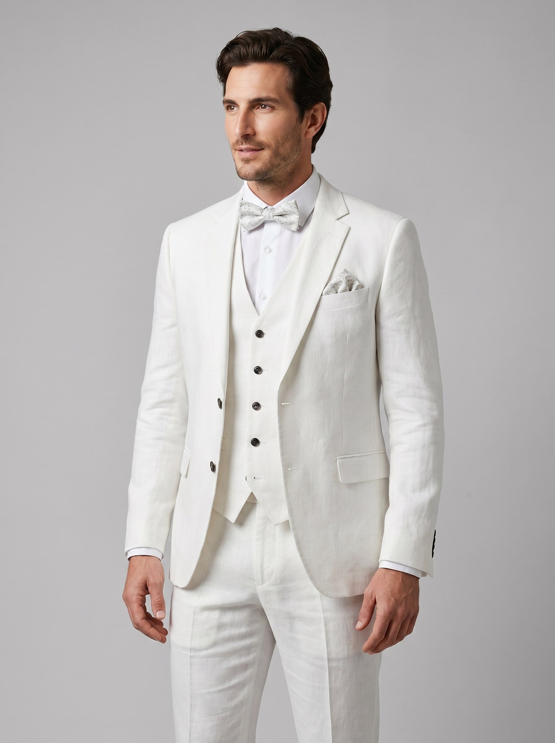 Asher Linen Blend Three Piece Suit