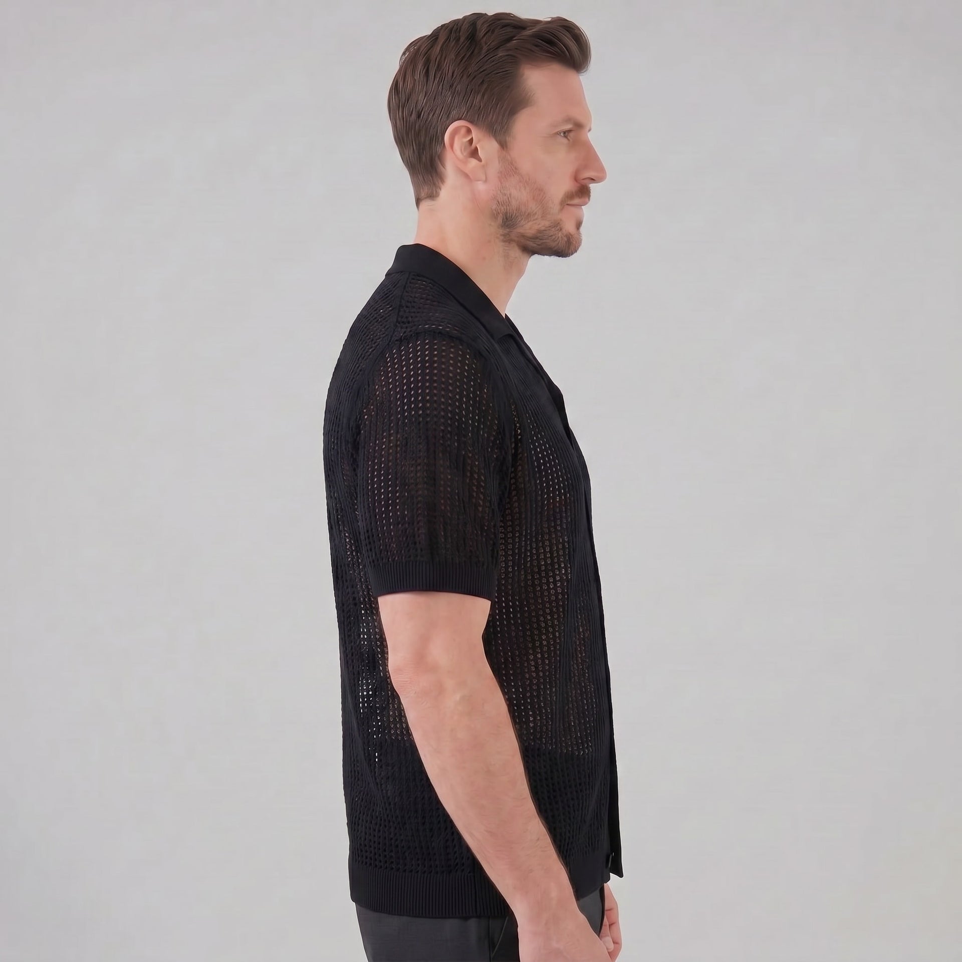 Griffin Open Knit Short Sleeve Shirt