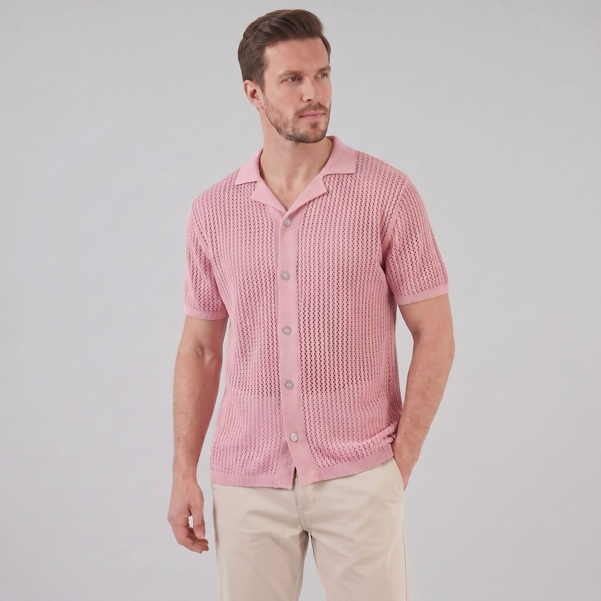 Griffin Open Knit Short Sleeve Shirt