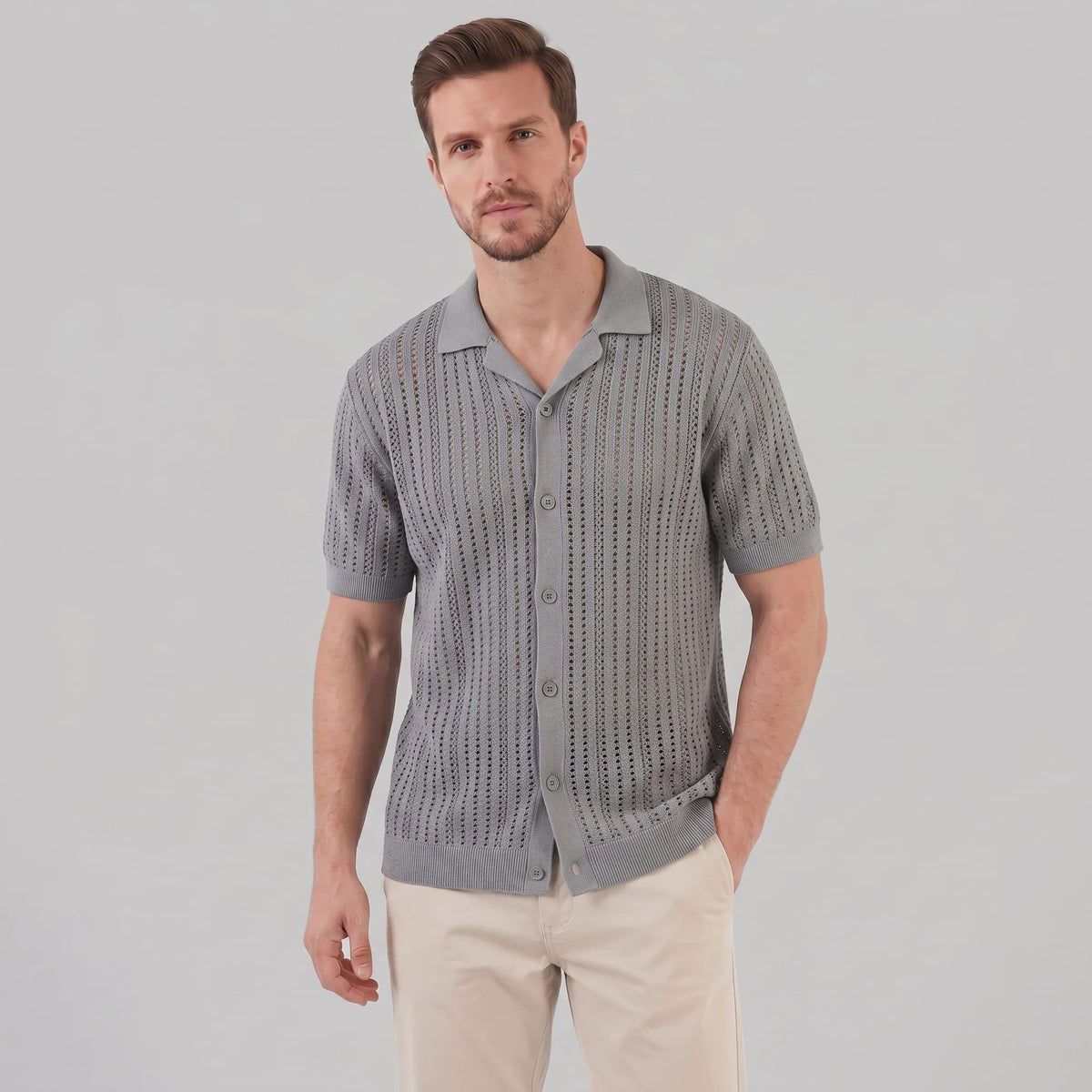 Griffin Open Knit Short Sleeve Shirt_6