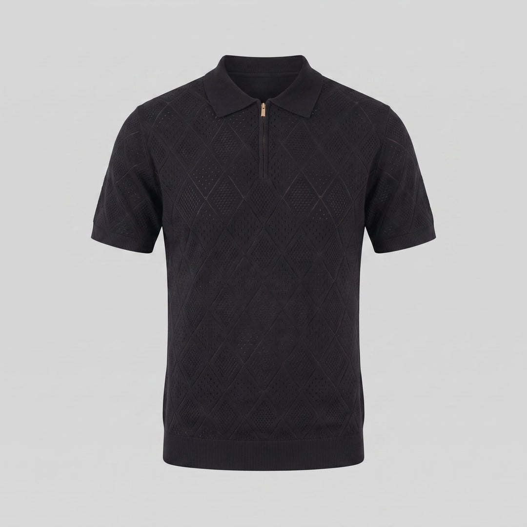 Porter Argyle Knit Quarter Zip Polo