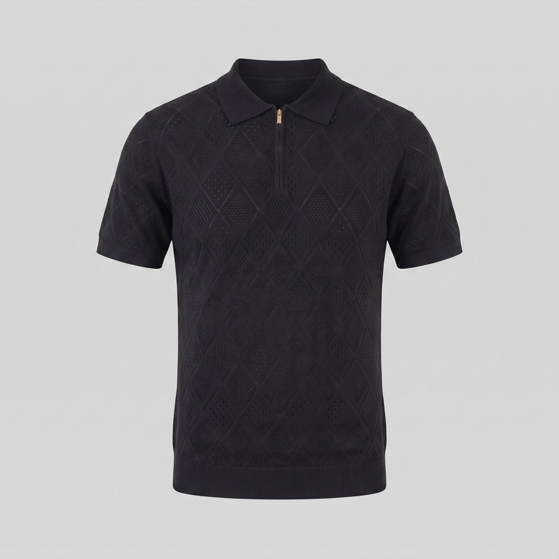Porter Argyle Knit Quarter Zip Polo