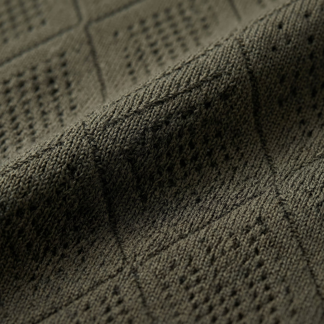 Porter Argyle Knit Quarter Zip Polo