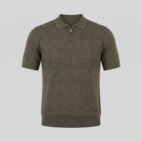 Porter Argyle Knit Quarter Zip Polo