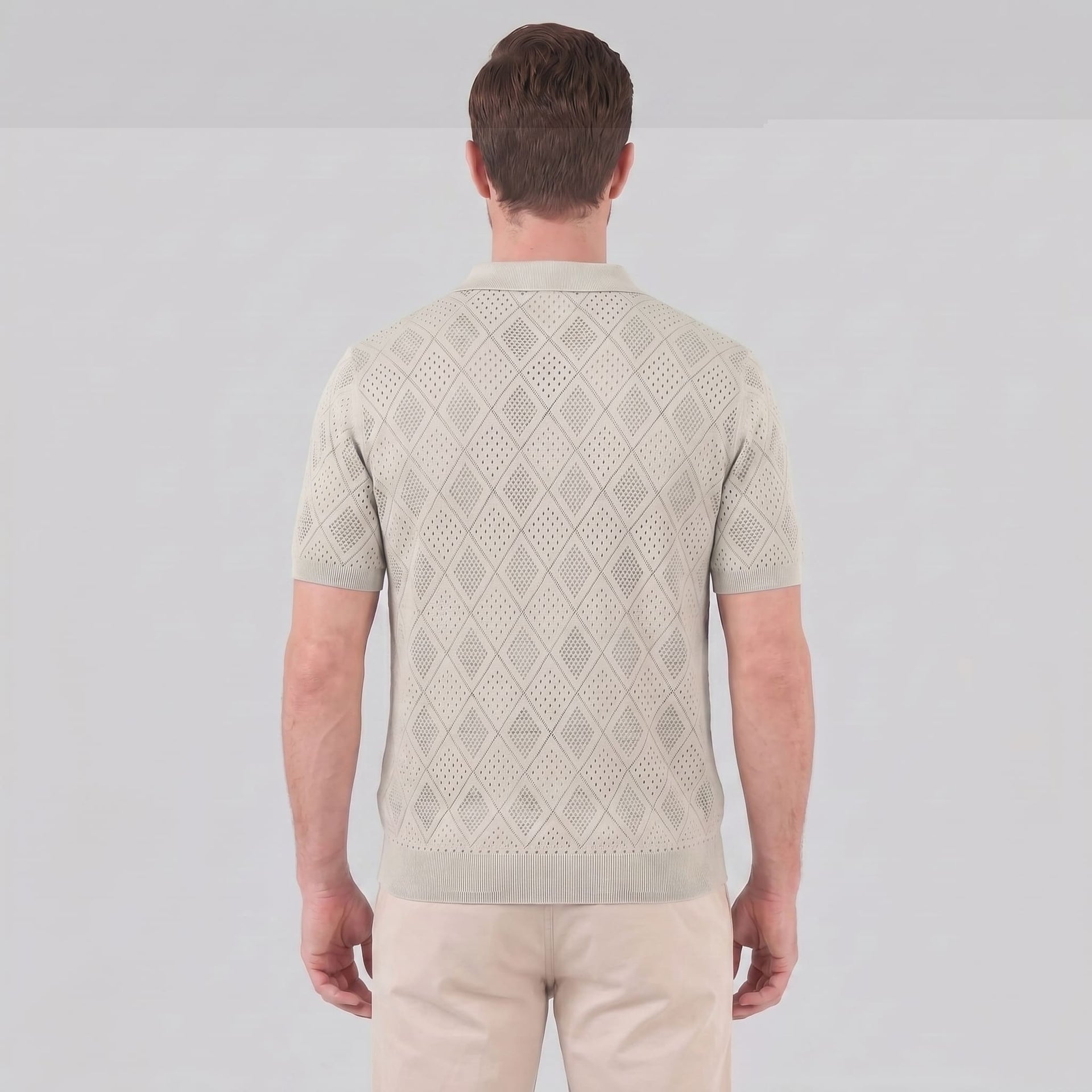 Porter Argyle Knit Quarter Zip Polo