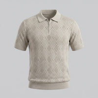 Porter Argyle Knit Quarter Zip Polo
