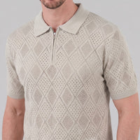 Porter Argyle Knit Quarter Zip Polo